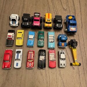 Small toys cars and trucks